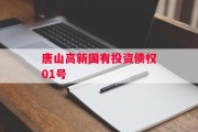 唐山高新国有投资债权01号