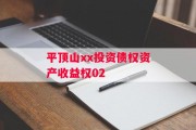 平顶山xx投资债权资产收益权02