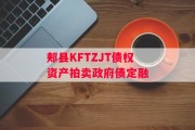 郏县KFTZJT债权资产拍卖政府债定融