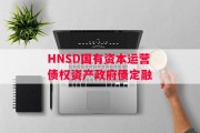HNSD国有资本运营债权资产政府债定融