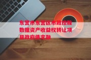 东营市东营区市政控股数据资产收益权转让项目政府债定融