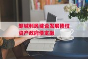 邹城利民建设发展债权资产政府债定融