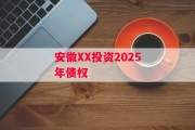 安徽XX投资2025年债权