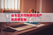 山东正方控股债权资产政府债定融