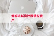 邹城市城资控股债权资产