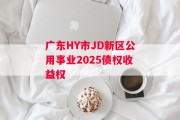 广东HY市JD新区公用事业2025债权收益权