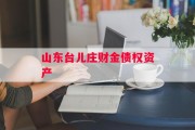 山东台儿庄财金债权资产