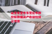 山东东营市东营区市政控股数据资产收益权转让项目