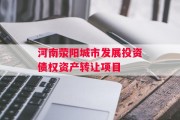 河南荥阳城市发展投资债权资产转让项目