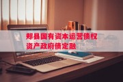 郏县国有资本运营债权资产政府债定融