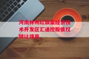 河南林州红旗渠经济技术开发区汇通控股债权转让项目