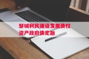 邹城利民建设发展债权资产政府债定融