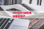 DAYZZZX城投建材债权资产