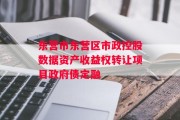 东营市东营区市政控股数据资产收益权转让项目政府债定融