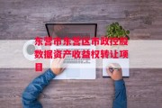 东营市东营区市政控股数据资产收益权转让项目
